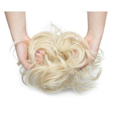 Updo Hair Extensions - Bleach Blonde Ponytail Tie & Dutt Hair Node | 80g for Elegant Styles - Buy Online on GoSupps.com