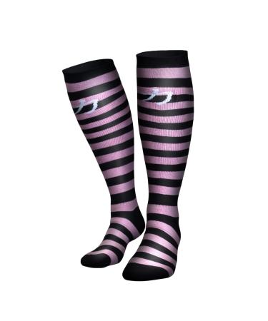 Strength shop sport compression stockings men & women 1 pair unit size (39-48.5) breathable & weld-absorbing compression socks for weightlifting deadlift & Co. Black/pink