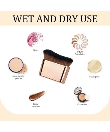 Tanning Brush Self Tan Brush Portable Face & Body Brush Self Tan Applicator for Tanners Mousse Kabuki Foundation Brush Rose Gold - Buy Online on GoSupps.com