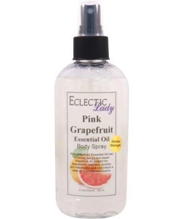Pink Grapefruit Essential Oil Body Spray (Double Strength) 8 ounces Body Mist for Women with Clean Light & Gentle Fragrance Long Lasting Perfume with Comforting Scent for Men & Women Cologne with 8 Fluid Ounces (Double Strength)