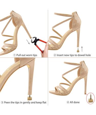 uxcell 8 Pcs Tan High Heel Tips for Ladies | Durable Plastic Shoe Accessories for International Shipping - Buy Online on GoSupps.com