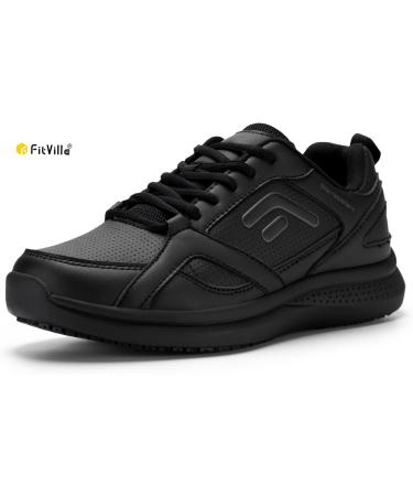 Fitville Women's Extra Broad Slip-Resistant Work Shoes - Waterproof & Lightweight Cooking Walking & Running Sneakers (39 EU Far Black) - Buy Online on GoSupps.com