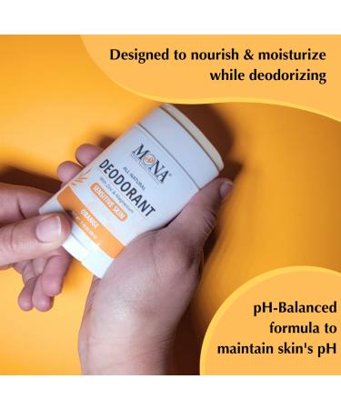MONA BRANDS All Natural Deodorant For Women & Men | For Sensitive Skin | No Aluminum or Baking Soda | (2-Pack ORANGE 1.76 Oz each) - Buy Online on GoSupps.com