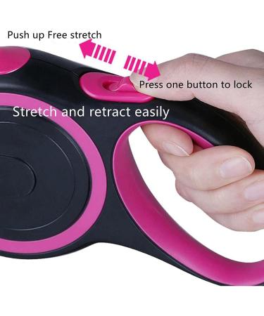 Dogs Retractable Leash 5m/16FT Heavy Duty Strong Nylon Lead for Medium Pets - Anti-Slip, No-Tangle Tape, Pink - Buy Online on GoSupps.com