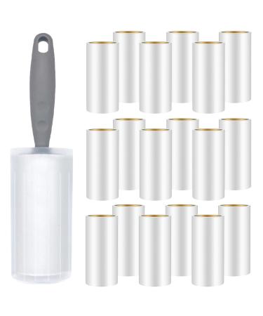 OMTOFO 18 Rolls 1080 sheet lint roll with 1 roll -up + 1 dust protection sleeves extra sticky lint roller lint roller animal hair lint roller for clothing hair sofa bed cat hair dog hair 10cm/18 rolls