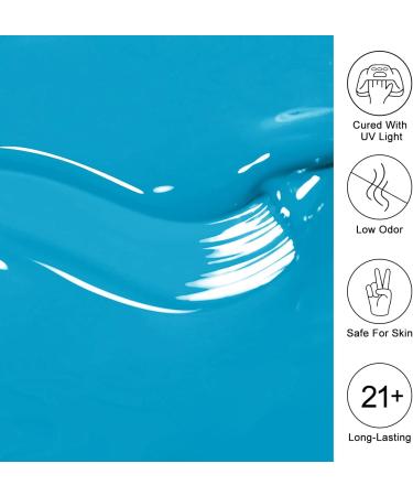 Imtiti Blue Gel Nail Polish 15ML Turquoise Blue Gel Polish Autumn Winter Gel Nail Polish Soak Off LED UV Nail Gel Polish DIY Nail Art Starter Manicure Salon Gel Nail Kit - Buy Online on GoSupps.com
