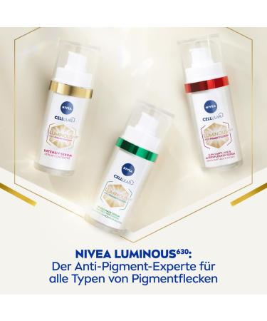 NIVEA Cellular LUMINOUS630 Intensive anti-pigment spot serum (30 ml) facial care with hyaluronic acid for a more even and radiant complexion serum against pigment spots - Buy Online on GoSupps.com