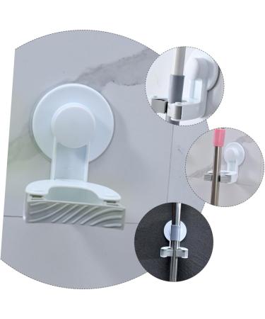 Mobestech Self-Adhesive Mop Clip Hook - No Punch Broom Organizer & Gripper - White Plastic Holder for Easy Storage | International Shipping Available - Buy Online on GoSupps.com