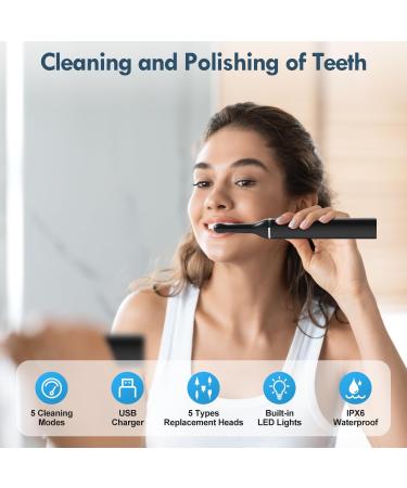 Rechargeable Tooth Polisher Kit - 5 Brush Heads 3 Polishing Pastes LED Light IPX6 5 Speed Modes - Professional Teeth Cleaning for a Bright Smile - Buy Online on GoSupps.com