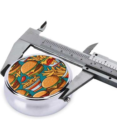 Portable Metal Pill Box - 3-Compartment Mini Organizer for Travel - Tasty Food Design - Buy Online on GoSupps.com