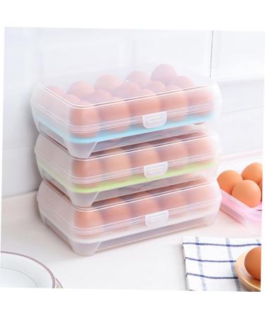 Hohopeti 3pcs Egg Tray Egg Storage Unit Egg Holder Refrigerator Containers White Egg Plate Egg Case re-usable White 25*15.5*7.2cm - Buy Online on GoSupps.com