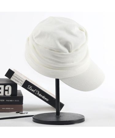 Forbusite Women's White Newsboy Hat Cabbie Cap for Cancer Hair Loss - Buy Online on GoSupps.com