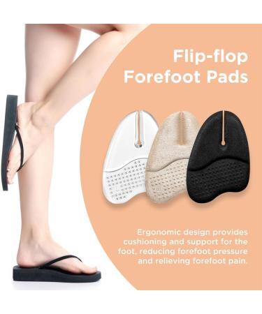 Buy Gel Metatarsal Pads for Flip-Flops | Ball of Foot Cushions for Thong Sandals | Comfortable Forefoot Relief Insoles for Men & Women - 2 Pairs (Clear - Buy Online on GoSupps.com