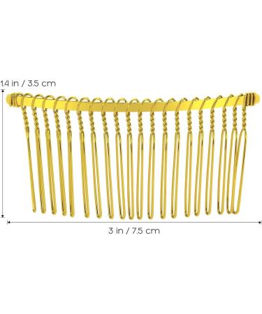 Frcolor 12pcs 20 Teeth Metal Wire Hair Combs - Golden White Black | Hair Clip Side Combs - Buy Online on GoSupps.com