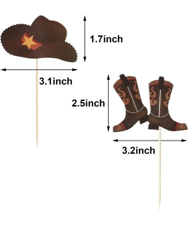 Blulu 60 Pieces Cowboy Hat and Boot Cupcake Toppers Cowboy Cupcake Picks Cowboy Baby Shower Toothpicks Western Birthday Cake Decorations for Western Theme Party Favors Supplies - Buy Online on GoSupps.com