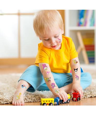 Cute Kawaii Cartoon Temporary Tattoos - 12 Sheets | Waterproof Unicorn Party Favors for Kids, Girls, Adults - Buy Online on GoSupps.com