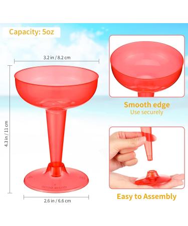 Boao 4oz Plastic Cocktail Glasses - Pack of 102 Disposable Champagne Cups for Wedding Parties - Colorful - Buy Online on GoSupps.com