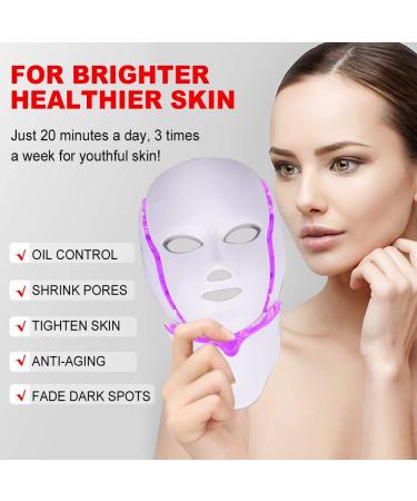 Portable Face & Neck LED Light Therapy Device | 7 Colors Skincare Machine - Buy Online on GoSupps.com