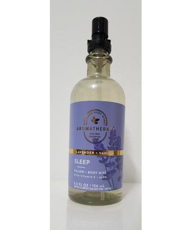 Lavender and Vanilla Aromatherapy Natural Essential Oil Body Mist with Vitamin E and Aloe 5.3 FL OZ/ 156 mL Bath and Body