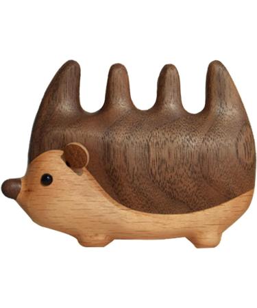 Creative Hedgehog-Shaped Comb - Premium Black Walnut Solid Wood Head Massage Hairbrush Unique Gift Idea Hedgehog comb - Buy Online on GoSupps.com
