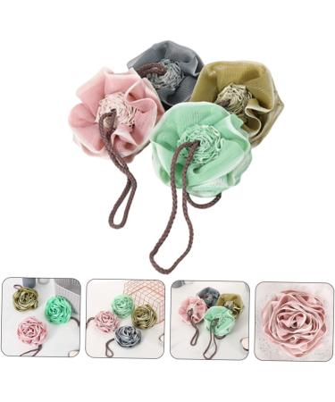 Healeved 4pcs Bath Flower Scrubber - Exfoliating & Cleaning Balls for Comfortable Home Bathing - Buy Online on GoSupps.com