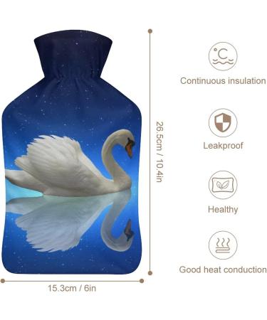 White Swan Hot Water Bottle with Plush Cover - 26.5x15.3cm Bed Warmer for Adults & Children - International Shipping Available - Buy Online on GoSupps.com