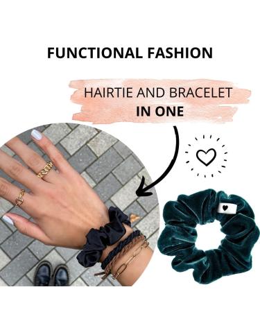 Buy Bellody Quetzal Green Scrunchies - Velvet Soft Hair Tie - Strong Hold - Exclusive Colors - Perfect for All Hair Types - Buy Online on GoSupps.com