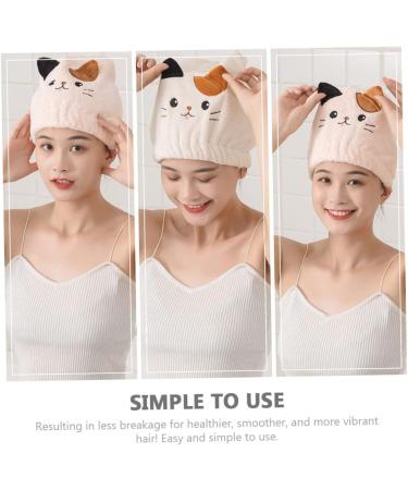 Ciieeo 4 Pcs Cat Dry Hair Cap Plopping Towel Curly Hair Microfiber Hair Towel for Curly Hair Cosmeticos Bath Hat Hair Drying Turban Hair Drying Caps Coral Fleece Bangs Dry Hair Towel As Shownx2pcs 33X27CMx2pcs - Buy Online on GoSupps.com