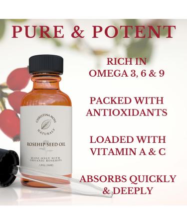 100% Organic Rosehip Oil - Pure Virgin Cold-Pressed Face Hair & Body Oil Rich in Omega 3 6 9 for Soft Renewed Skin & Hair - Buy Online on GoSupps.com