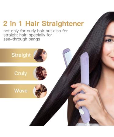 2 in 1 Hair Straightener and Curler - Mini Ceramic Tourmaline Ionic Flat Iron for Perfect Straightening & Curling - Buy Online on GoSupps.com