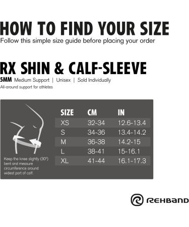 Rehband Neoprene Calf Bandage - Compression Support for Calf & Shin | Deadlift Protection | XS Carbon/Black | 1 Piece - Buy Online on GoSupps.com