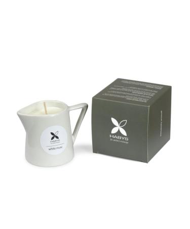 Haby's nature massage candle white mus 100 ml fragrance candle candle relaxation natural raw materials shea butter soy wax argan oil.Soft hydrated and delicate fragrant skin