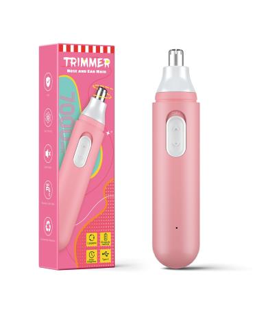 Ear and Nose Hair Trimmer for Men 2022Professional Painless Battery-Operated Nose Hair Trimmer Men Nose Ear & Facial Hair Trimmer for Men Women Easy to Clean (Rechargeable Model-Pink)