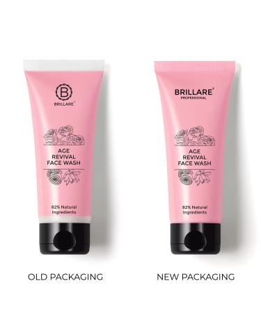 Brillare Age Revival Face Wash 100ml | Energizing & Hydrating Cleanser for Aging Skin | 100% Vegan Natural Paraben-Free with Alpine Rose & Lotus - Buy Online on GoSupps.com