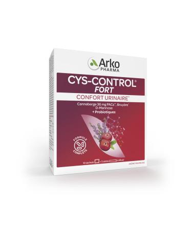 Arkopharma - Cys-Control Fort probiotiques | Confort urinaire - quilibre du microbiote| 10 sachets et 5 sticks diluer Framboise 1 unit (Lot de 1)