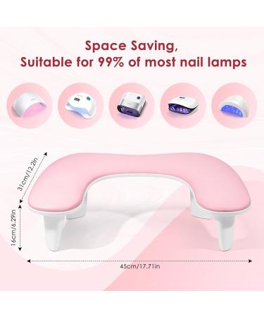 U-shaped Nail Tech Arm Rest Pillow - Premium Microfiber Leather Cushion for Acrylic Manicure - Pink - Buy Online on GoSupps.com