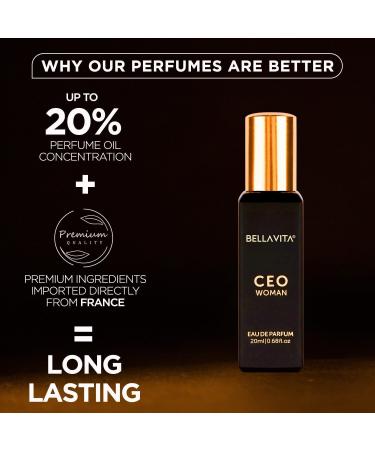 Bloom Beauty Bella Vita Luxury CEO Woman Eau De Parfum Liquid Perfume with Bergamot Tonka & Vanilla|Premium Long Lasting Woody & Fruity Fragrance Scent for Women 20ML - Buy Online on GoSupps.com