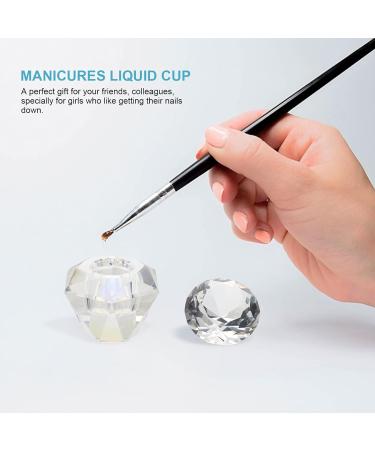 FRCOLOR 3 Pcs Nail Art Crystal Cup Glass Container with Lid Liquid Powder Dappen Dish Manicure Care Tools Nail Tech Clear Fingernail Polish Nail Art Dish Cup White With Cover Cup Bowl 5.5x5.5cmx3pcs Whitex3pcs - Buy Online on GoSupps.com