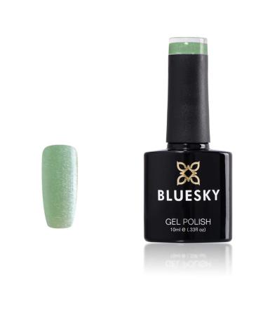 Bluesky Gel Nail Polish Light Green Glitter Sj01 Long Lasting Chip Resistant 10 ml (Requires Curing Under UV LED Lamp)