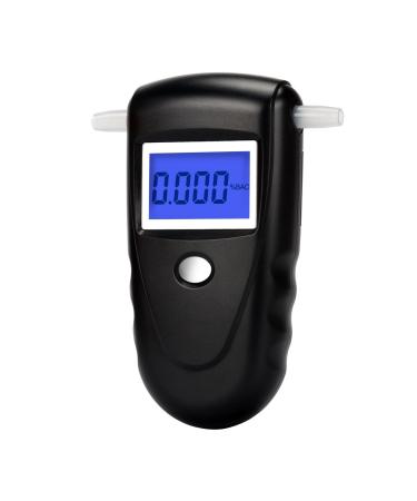 Professional Digital Breathalyzer  Portable Breath Alcohol Tester with 10 Mouthpieces   (Black)