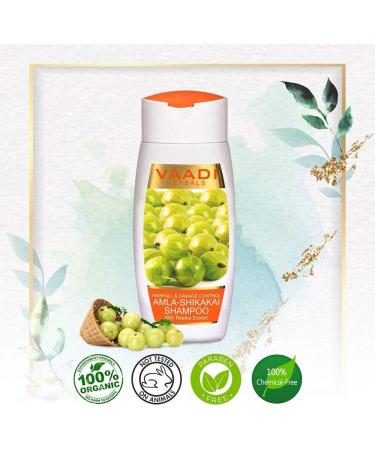 Vaadi Herbals Hair Growth Shampoo Amla Shikakai Hairfall Damage Control Anti Dandruff Shampoo -110 Ml X 3 - Buy Online on GoSupps.com