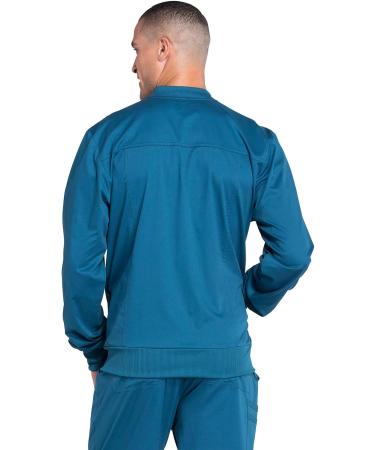 Cherokee Men's Workwear Core Stretch Scrubs Jacket - Snap Front - Caribbean Blue - 4XL - Buy Online on GoSupps.com