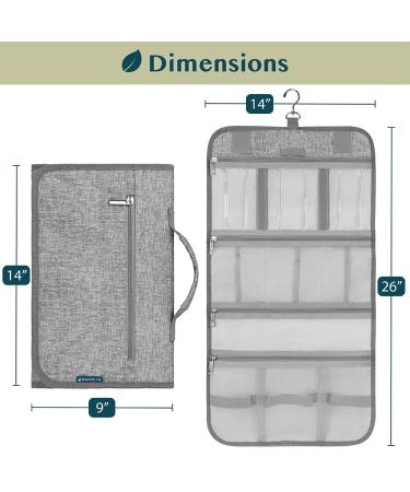 Pavilia Hanging Toiletry Bag | Foldable Travel Organizer for Cosmetics & Jewelry | Water-Resistant | Heather Grey - Buy Online on GoSupps.com