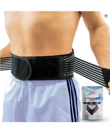 Purple Bubble Lumbar Belt Self-Heating Back Brace for Men & Women - Breathable Back Support Belt with 20 Magnets Relieves Sciatica Herniated Disc Scoliosis Sprains RSI Pain M (Waist: 29" - 34") Black