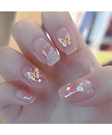 3D Nail Charm - Butterflies Shiny Supplies Char Manicure Jewelry Decorations For Crafts Decorations Clothes Shoes Gold - Buy Online on GoSupps.com