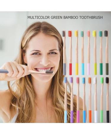 SOLUSTRE 4 Pack Bamboo Toothbrushes - Eco-Friendly Travel Toothbrushes for Sustainable Oral Care - Buy Online on GoSupps.com