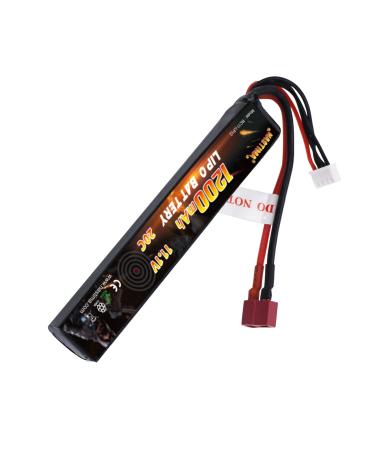 NASTIMA 11.1V 1200mAh 3S 20C LiPo Airsoft Battery Pack Compatible with Deans-T Connector for Airsoft Guns AK47 MP5K MP5 Scar M249 AUG AEG