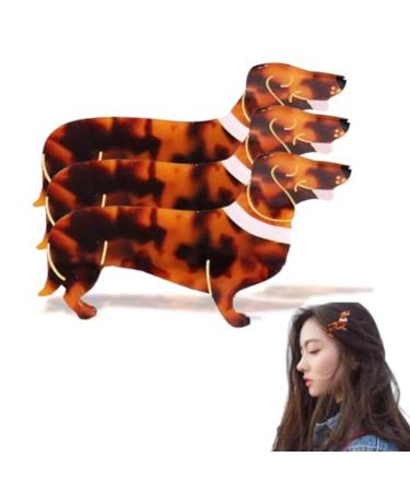 3 Hair Clip Dog Dachshund Creative Cute Acetate Animal Hair Clips Small Claw Clips Dog Fashion Jaw Hair Clips for Girls Dog Lovers Gifts