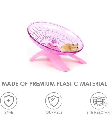 woojfcang Silent Hamster Wheel Flying Saucer Hamster Running Wheel for Syrian/Dwarf Hamster Gerbils Squirrels Guinea Pig Small Animals Pets Playing Toys Exercise Sports Wheel (Plastic Pink) - Buy Online on GoSupps.com