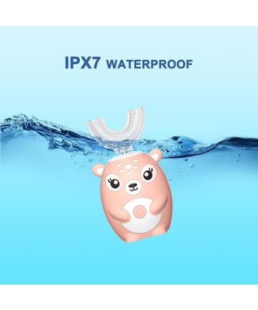 JIANLEJIA Kids Electric U-Shaped Automatic Toothbrush | 6 Cleaning Modes & 4 Brush Heads | Cartoon Design | Birthday Gift (Pink 7-14Y) - Buy Online on GoSupps.com